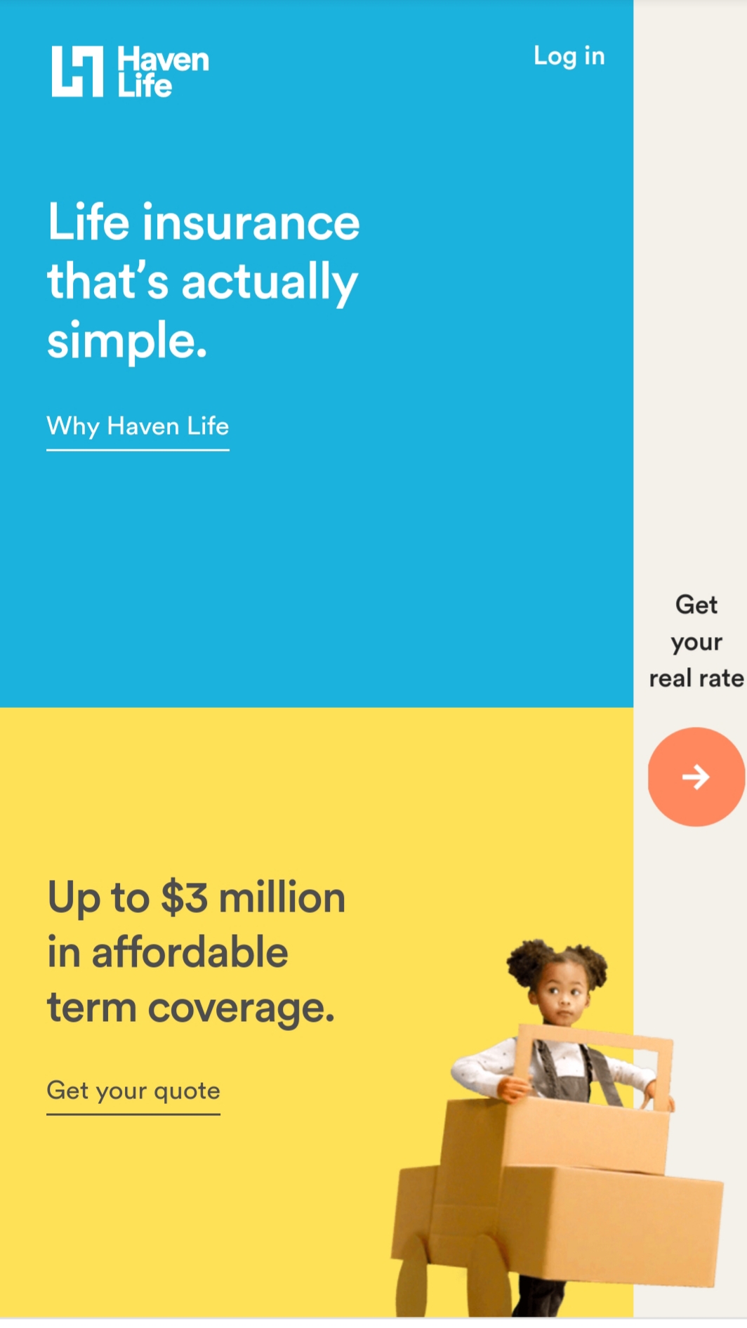 Haven Life mobile site