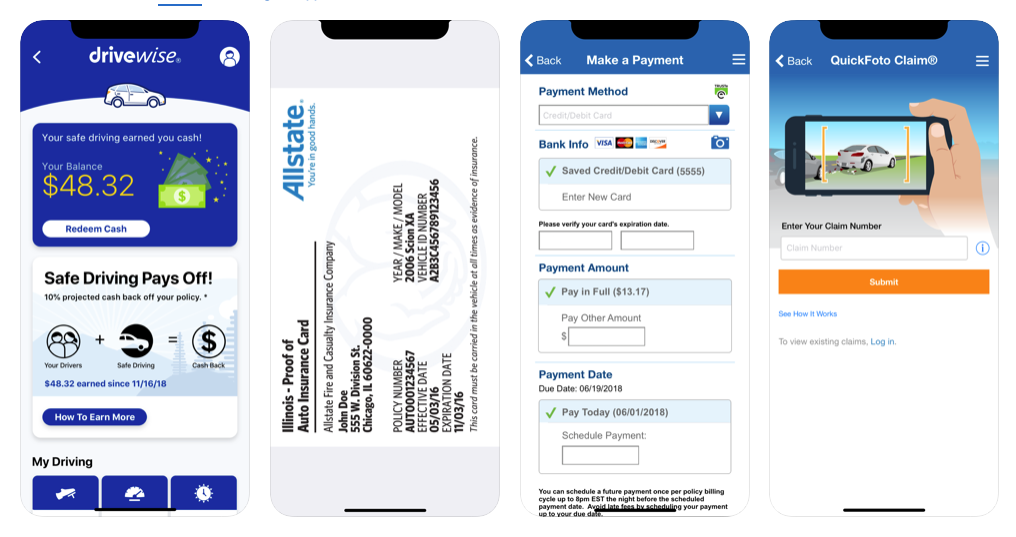 Allstate life insurance mobile app features