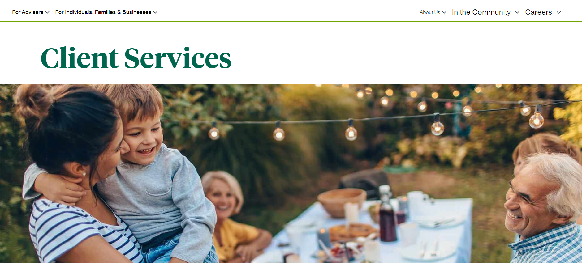 Penn Mutual life insurance Website Client services page