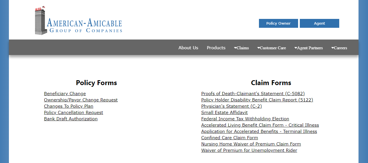 American Amicable life insurance review: File claims and get any necessary documents directly from American Amicable's website.